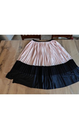 Jupe Zara Basic rose et noire T.M - Occasion en très bon état