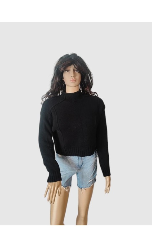 Pull Zara Noir – Taille S – 62% Coton, 38% Acrylique Pull Zara Noir – Taille S – 62% Coton, 38% Acrylique
